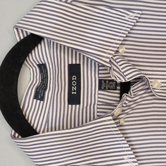 Izod Men's Dress Shirt 16 1/2 (34/35) Large Regular Fit Wrinkle Free - Picture 3 of 6